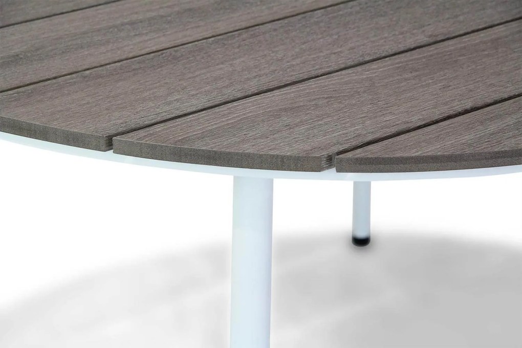 Dining Tuintafel Rond 125 cm Aluminium/polywood Wit Yala