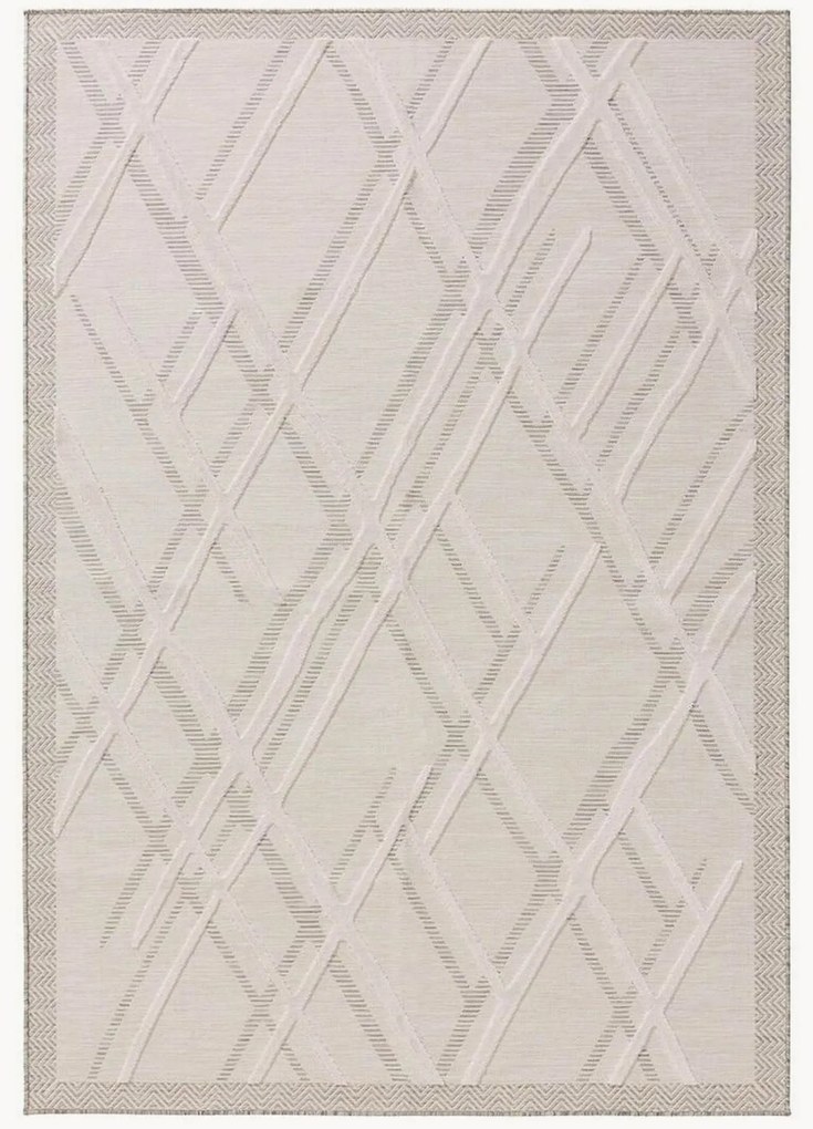 Indoor & outdoor vloerkleed Flora met hoog-laag structuur