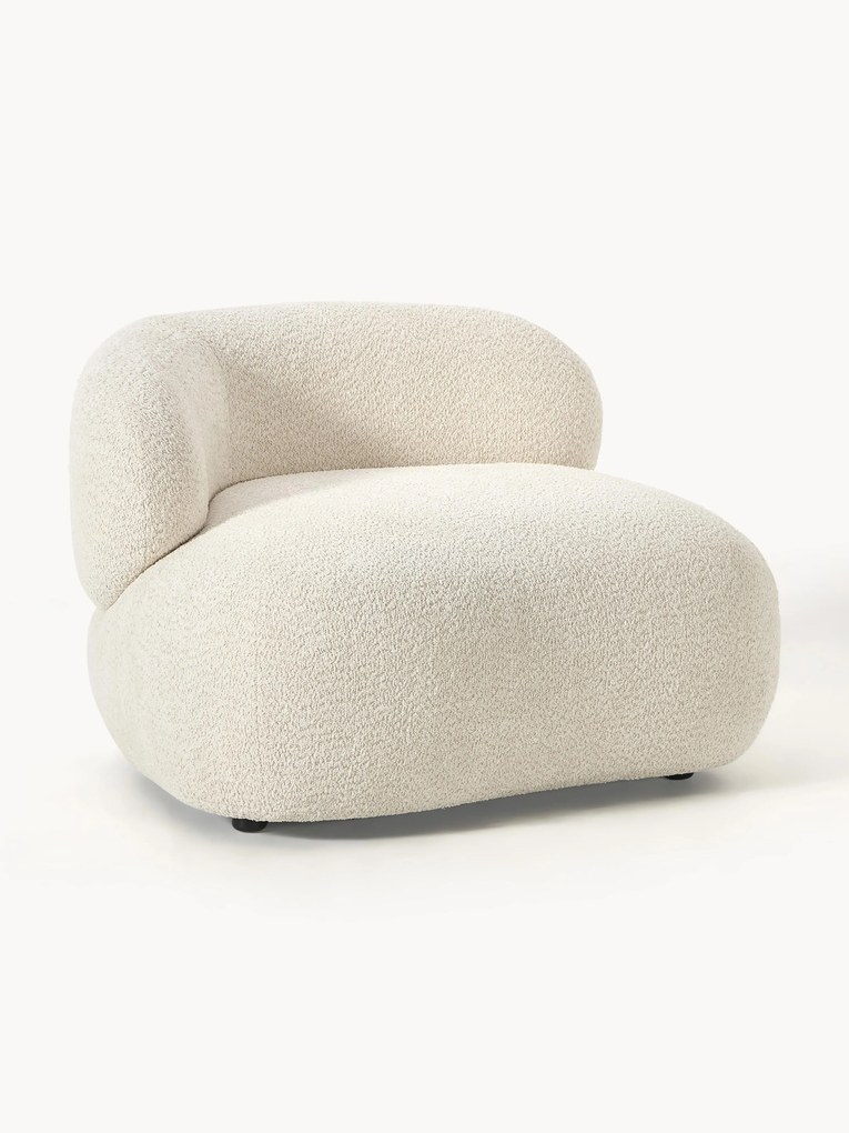 Loungefauteuil Alba uit teddy-bouclé