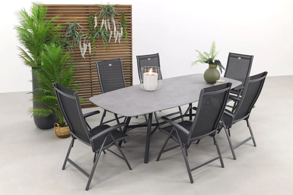 Hartman Salvatore/Benevento deens ovale verstelbare tuinset 240x110 cm.