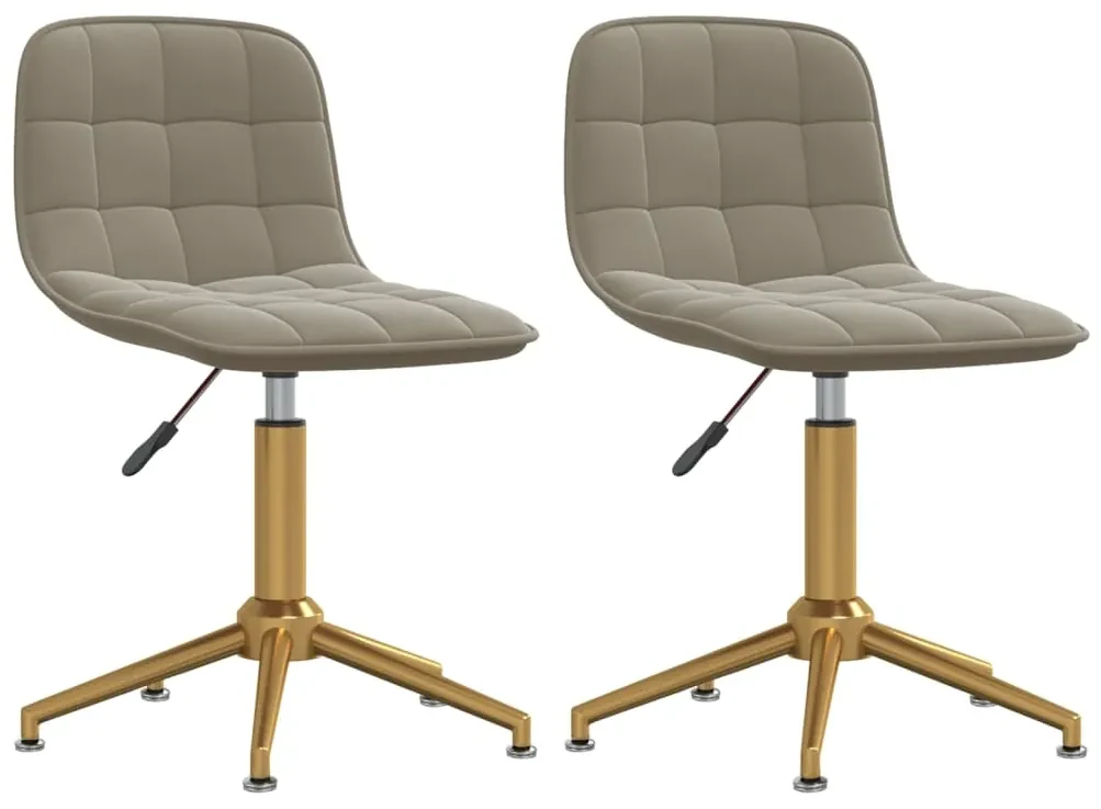 vidaXL Eetkamerstoelen draaibaar 2 st fluweel lichtgrijs