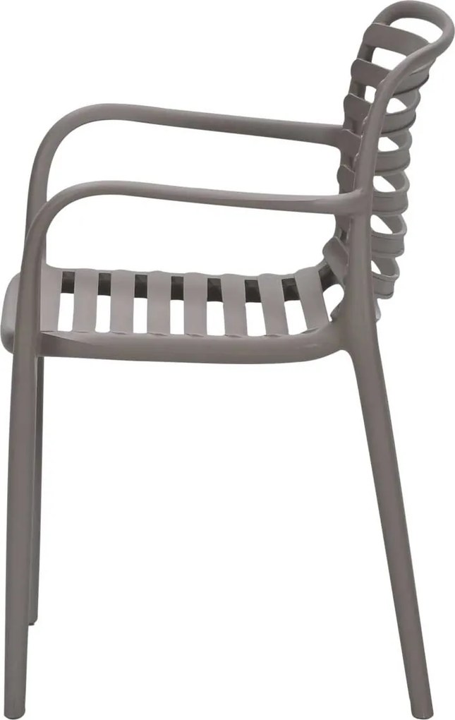 Garden Impressions Mees tuinstoel taupe - 4 stuks