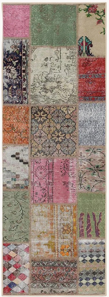 Wasbare laagpolige loper Patchwork