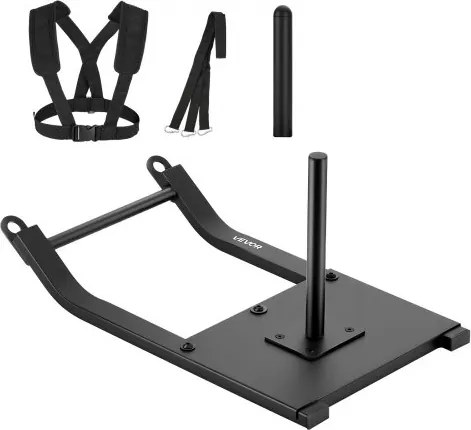 VEVOR Gewichtslee Power Sled, Fitness Krachttrainingslee om de snelheid te verbeteren bij atletische oefeningen, Fitnessapparaat met riem, Compatibel met 25/51 mm gewichtsschijven