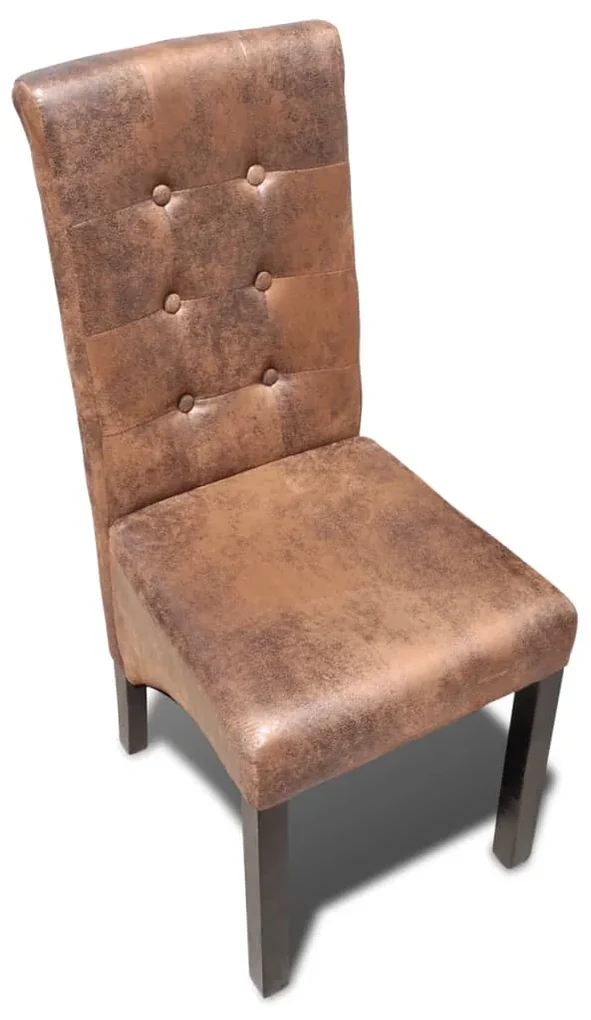 vidaXL Eetkamerstoelen 2 st kunstleer bruin
