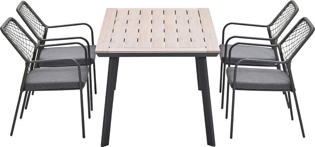 Garden Impressions Ross tuinset 5-delig mosgroen - Penedo tuintafel 160x90 cm