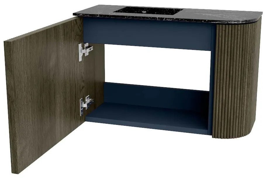 Mondiaz Joya DLux 60cm toiletmeubel ronding rechts shadow met wastafel faye links 1 kraangat lava