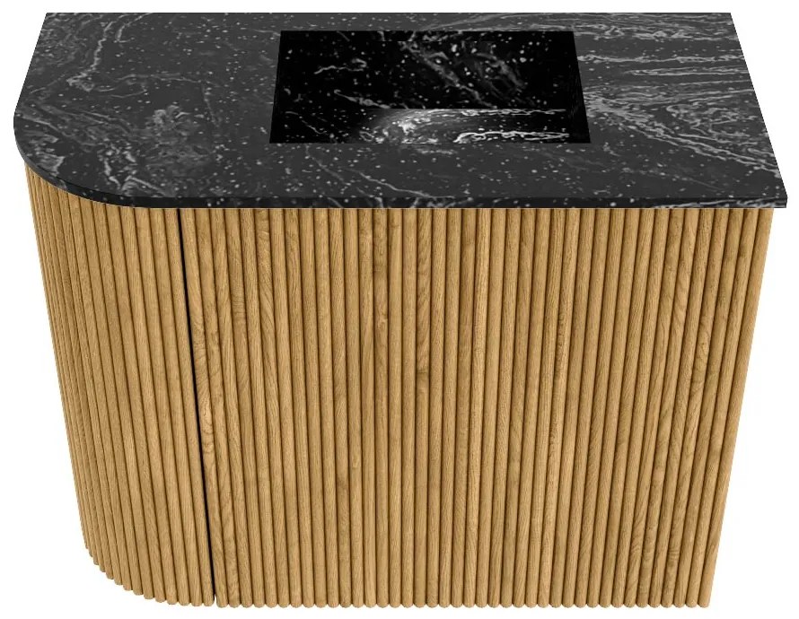 Mondiaz Joya DLux 50cm toiletmeubel ronding links oak met wastafel faye rechts zonder kraangat lava