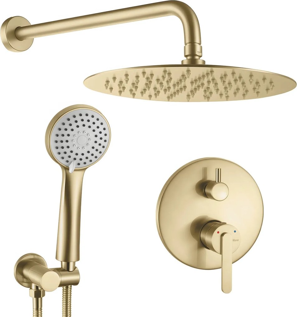 Inbouw regendoucheset Rea Ontario Brush Gold + BOX
