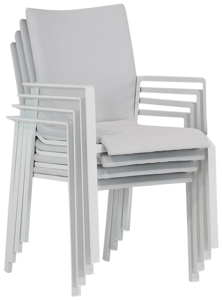 Tuinset 6 personen 260 cm Aluminium/textileen Wit Lifestyle Garden Furniture Rome/Florence