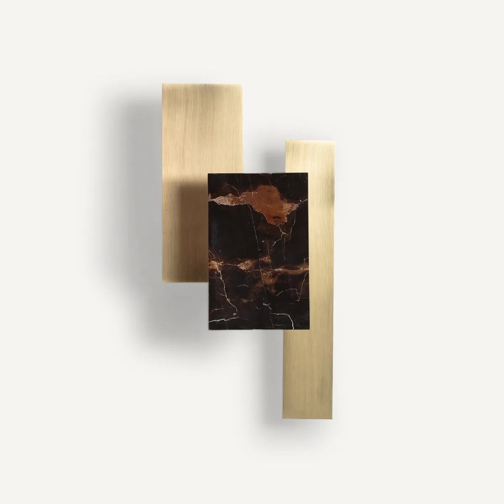 Wandlamp in marmer en messing, Portson