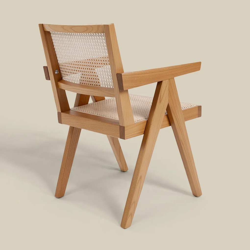 Rotan Stoel Met Armleuningen Naturel
