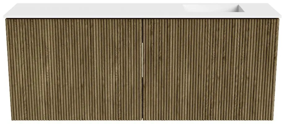 Mondiaz Joya 100cm toiletmeubel dusk met wastafel faye rechts zonder kraangat talc