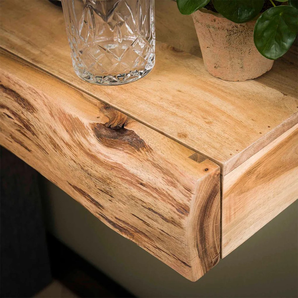 Hangend Nachtkastje Boomstam 40 Cm Breed (set Van 2) - 40x20x10cm.