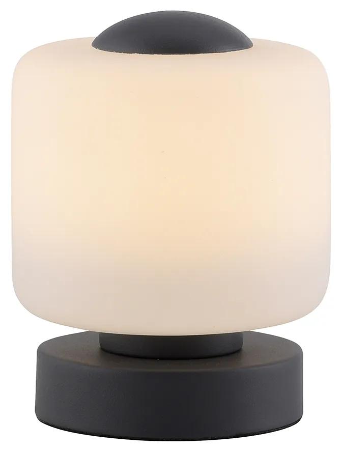 Tafellamp antraciet incl. LED 3-staps dimbaar met touch - Mirko Modern rond Binnenverlichting Lamp