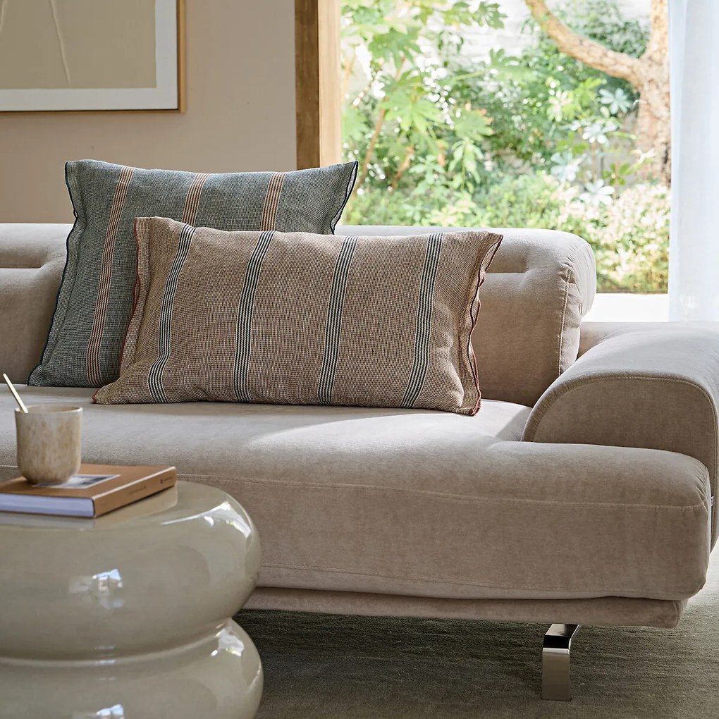 Kussenhoes in gestreept linnen, Virel