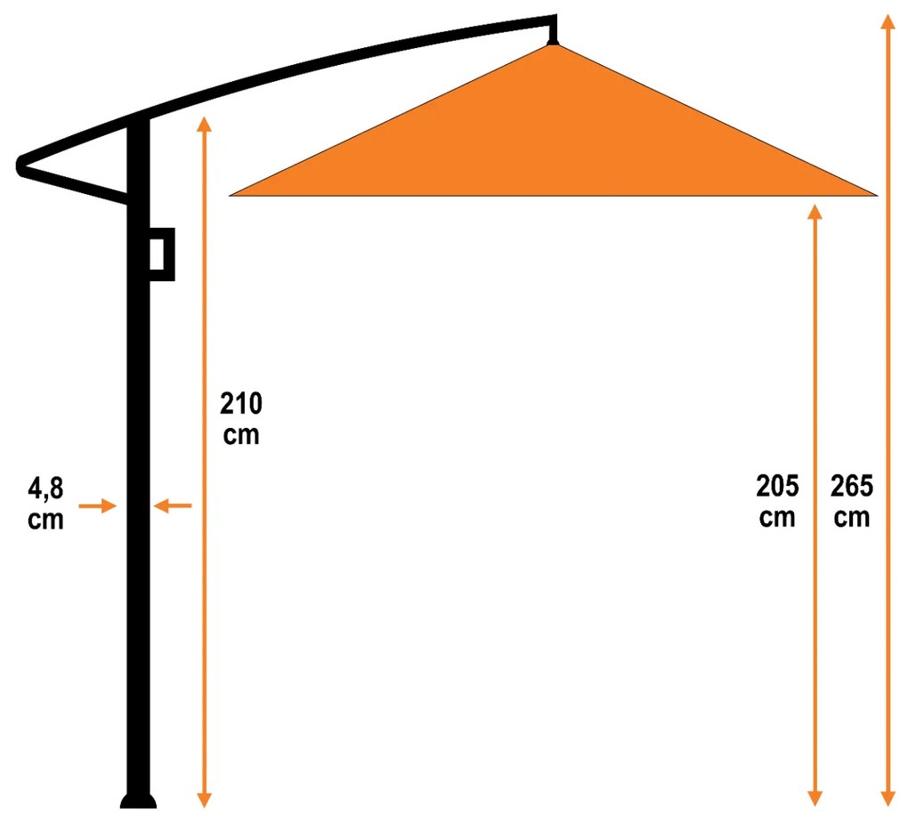 Garden Impressions Corfu parasol 250x250 - donker grijs - zand