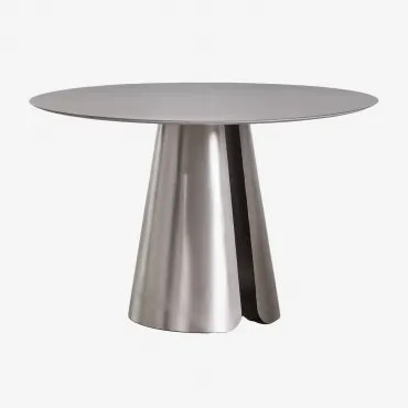 Ronde Eettafel Ø120 Cm Van Roestvrij Staal Baelor Roestvrij Staal - Sklum