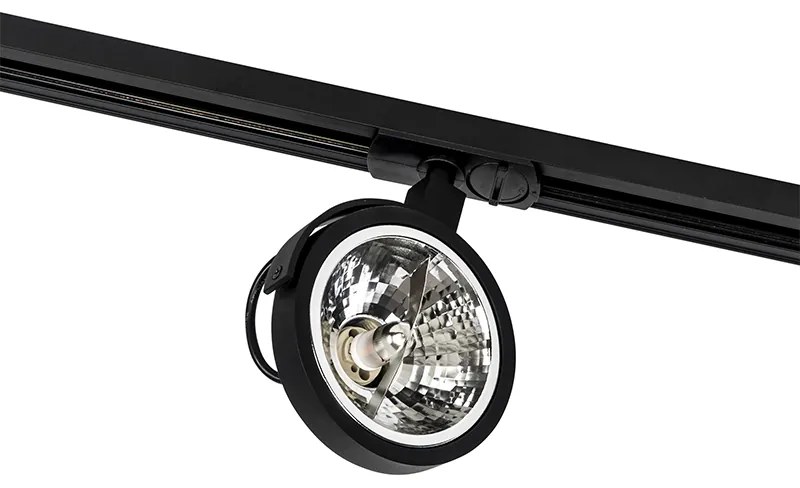 Modern railsysteem met 5 spots zwart 1-fase  - Iconic Go