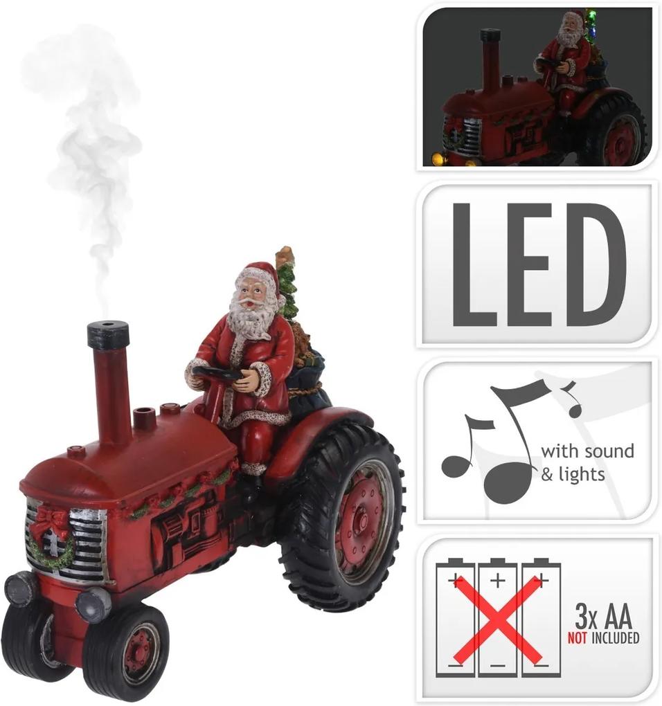 Kerstman op tractor 28 cm