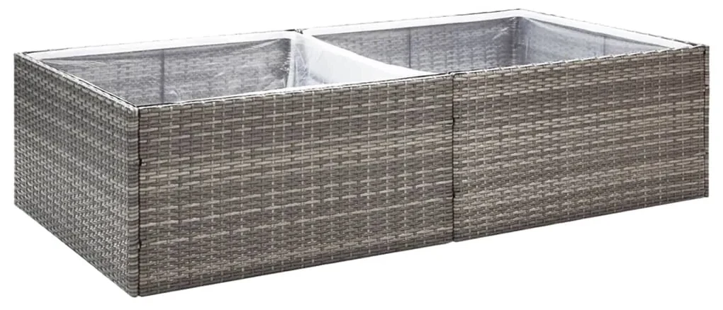 vidaXL Plantenbak 157x80x40 cm poly rattan grijs