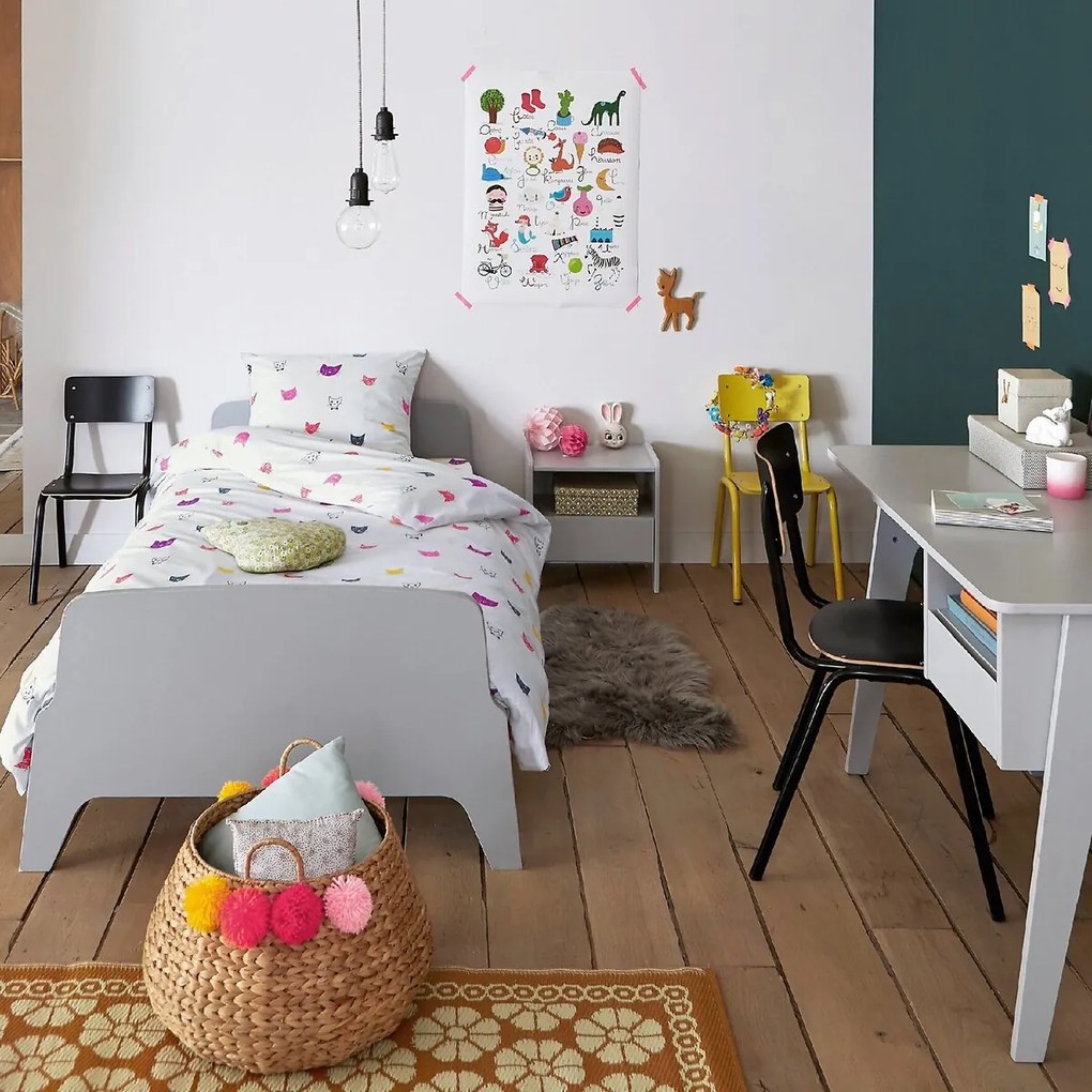Bed met retro vintage stijl, 1 persoon, Adil