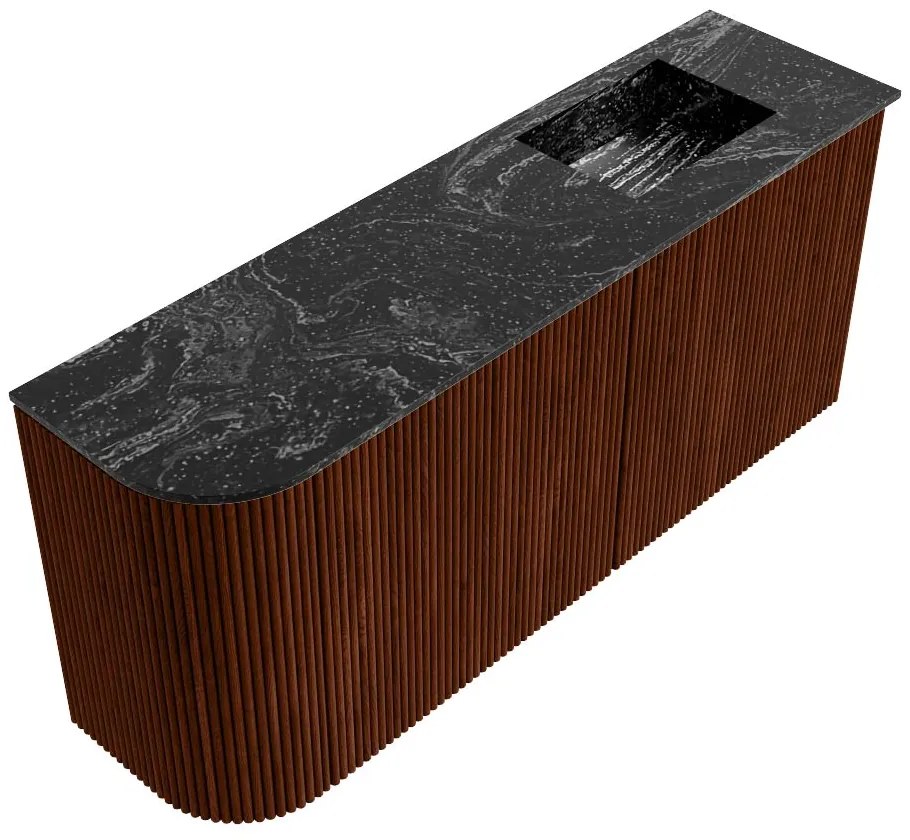 Mondiaz Joya DLux 90cm toiletmeubel ronding links ruby met wastafel faye rechts zonder kraangat lava