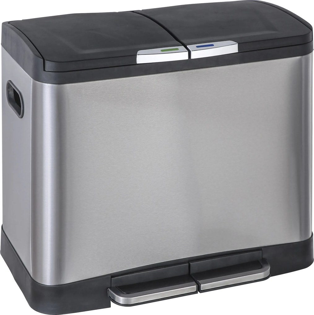 Practo Home pedaalemmer inox recycling mat inox - Huisafval - 36x56x47cm - 40 liter (2 x 20L)