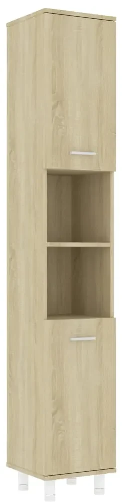 vidaXL Badkamerkast 30x30x179 cm spaanplaat sonoma eikenkleurig