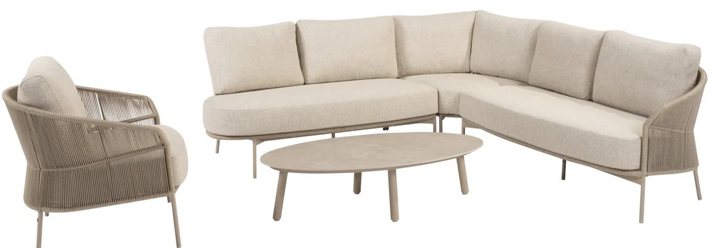 Florence hoek loungeset 5 delig latte rope Taste 4SO