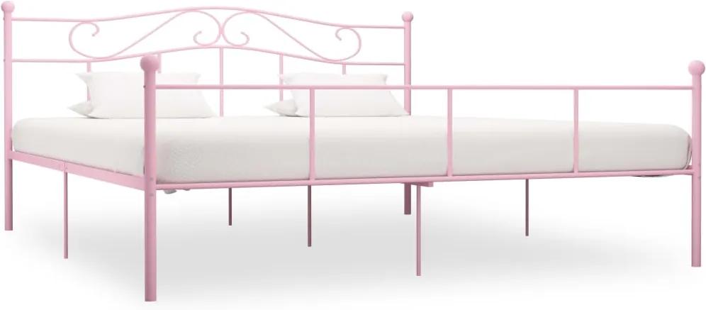 Bedframe metaal roze 180x200 cm