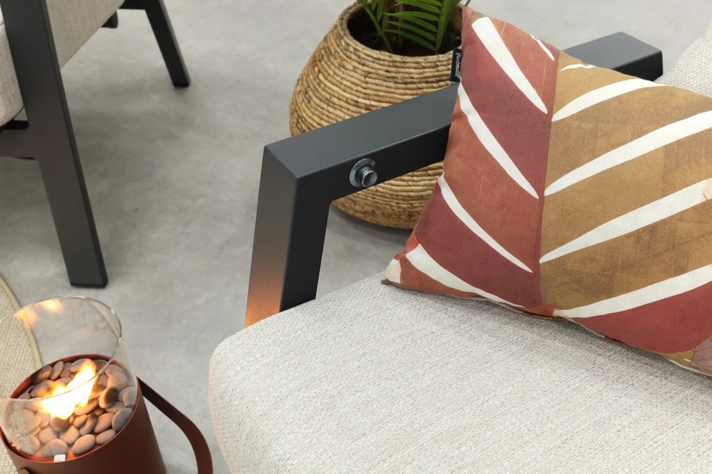 Lagos stoel-bank loungeset 3-delig verstelbaar - Antraciet