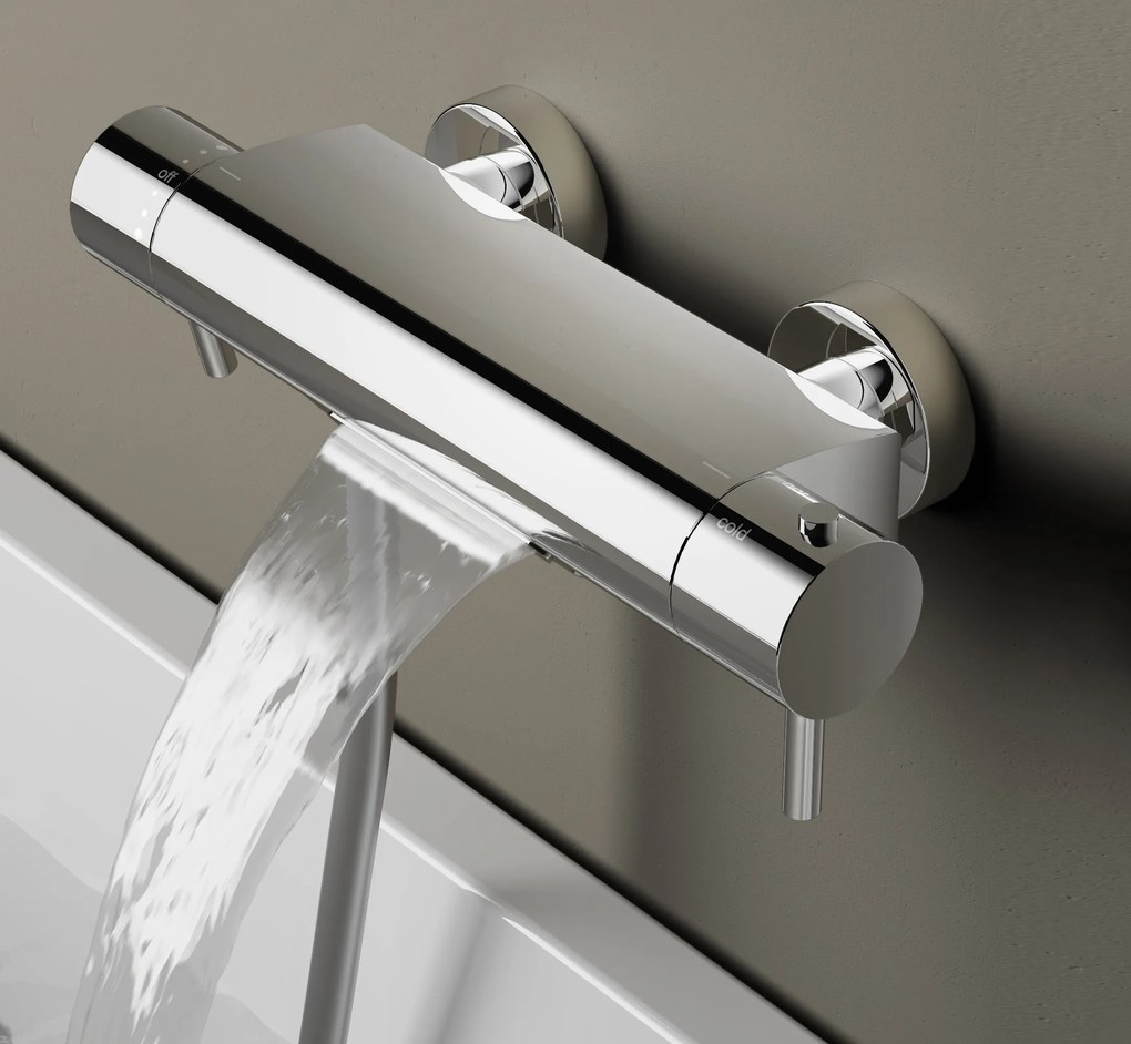 Hotbath Cobber Thermostatische Badmengkraan Cascade Uitloop Verouderd Messing B021