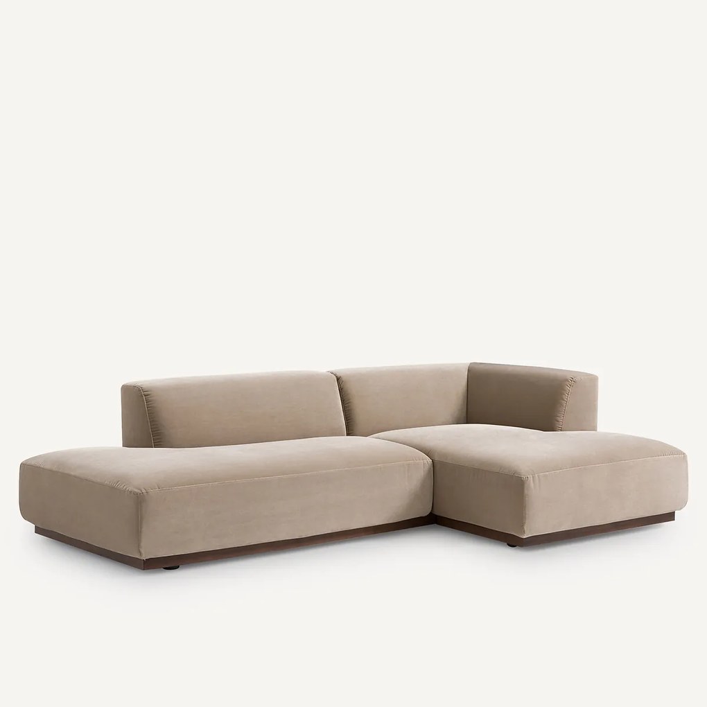 Rechter hoekbank XL in fluweel, Jacopo