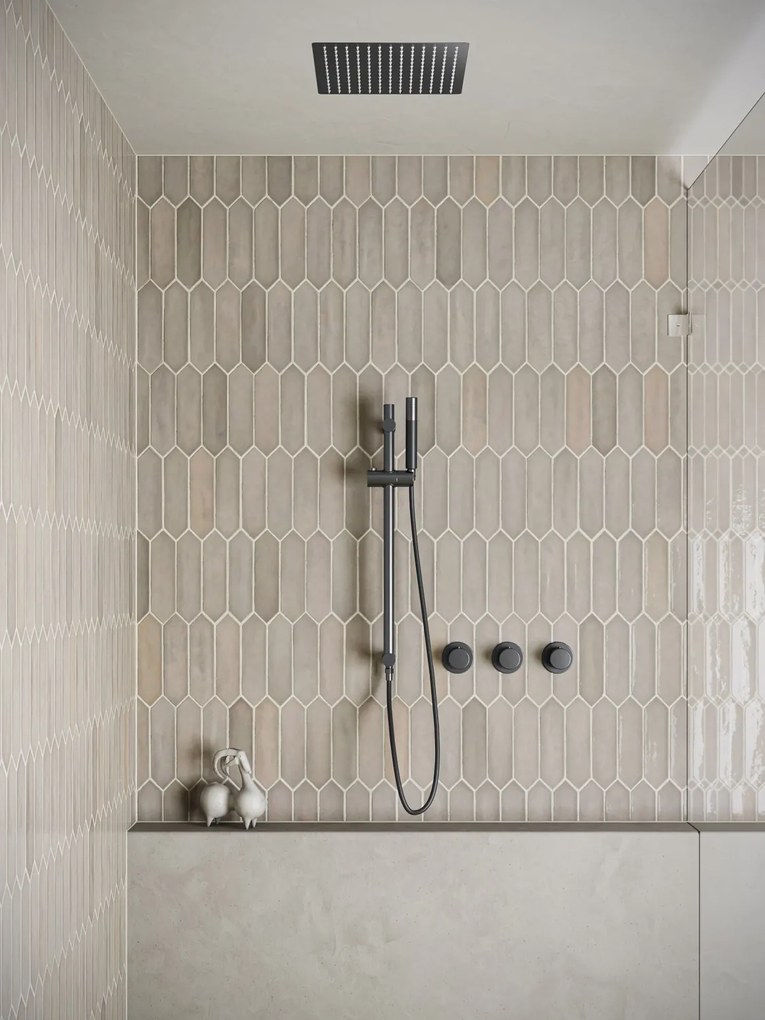 Saniclear Plus Pro inbouw regendouche met inbouw douchekop 30x30cm, glijstang en staafhanddouche verouderd ijzer - gunmetal