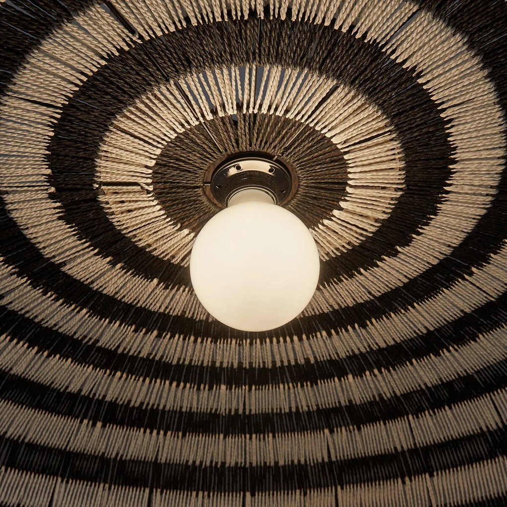 Hanglamp van geweven papier en rotan Tribe