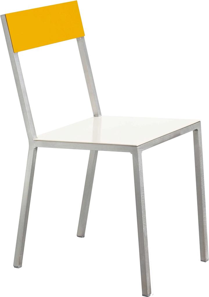 Valerie Objects Alu Chair stoel zitvlak wit rugleuning geel