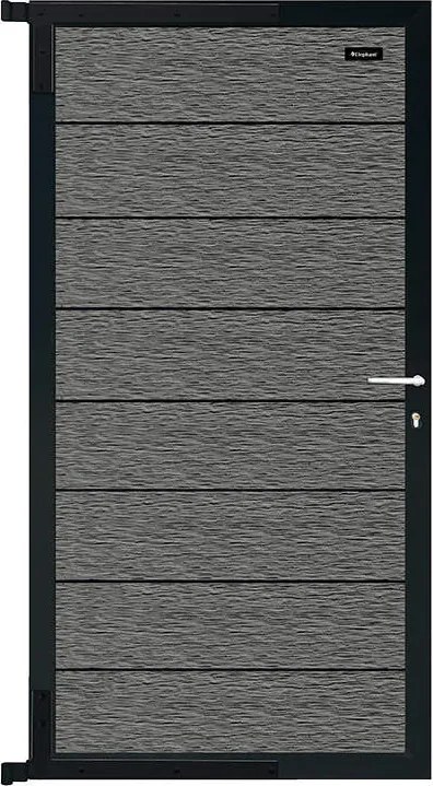 Tuindeur composiet Modular co-ex rock grey met antraciet frame compleet (90 x 180 cm)