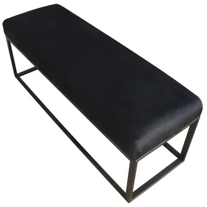 House of Rebels Bankje - Glossy - Velvet  - Zwart - 121cm - House of Rebels