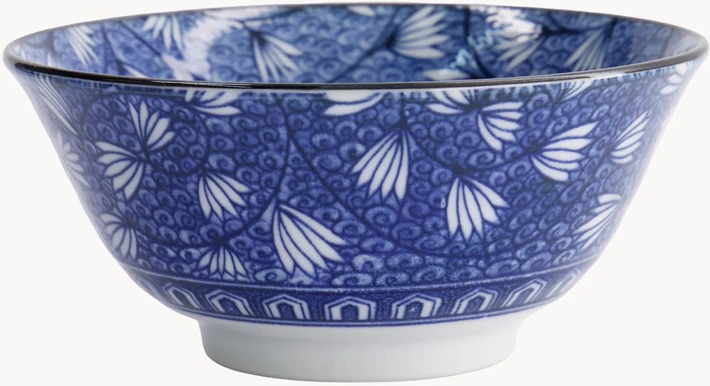 Porseleinen kommen Hana Blue, 6-delig