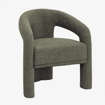 Greca Gestoffeerde Fauteuil Bouclé Groen – Salie - Sklum