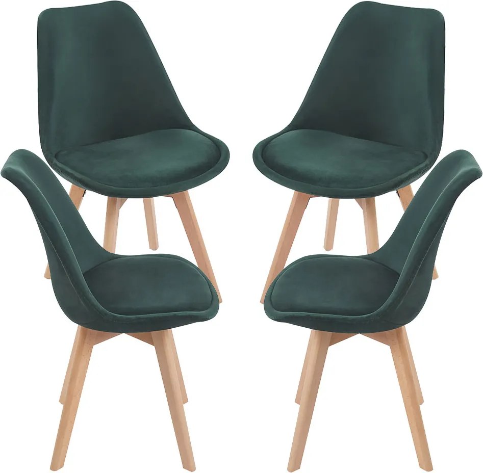 Set 4 Synk Fluwelen Stoelen