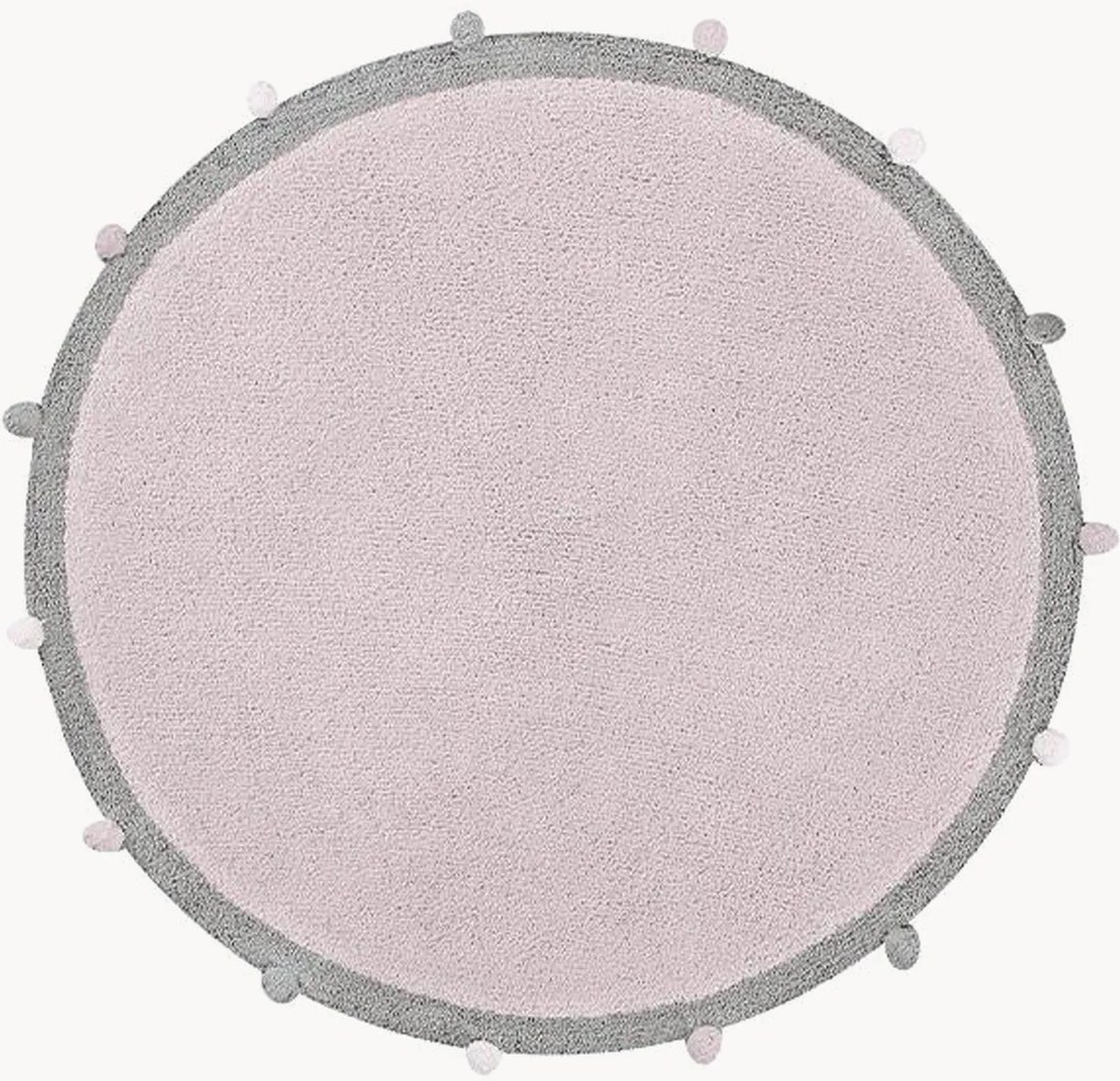 Wasbaar rond katoenen kindervloerkleed Bubbly, handgemaakt