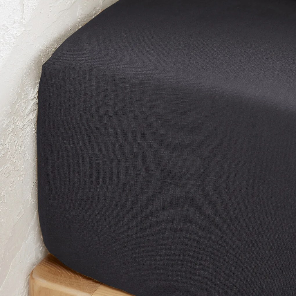 Hoeslaken in gewassen linnen, omslag 35 cm, Linot