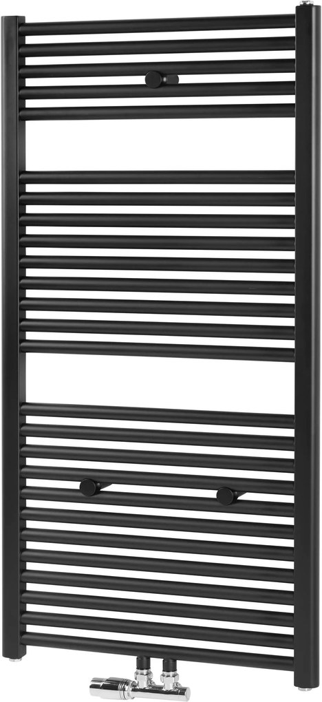 Saqu Calm handdoekradiator 830W 60x119cm mat zwart