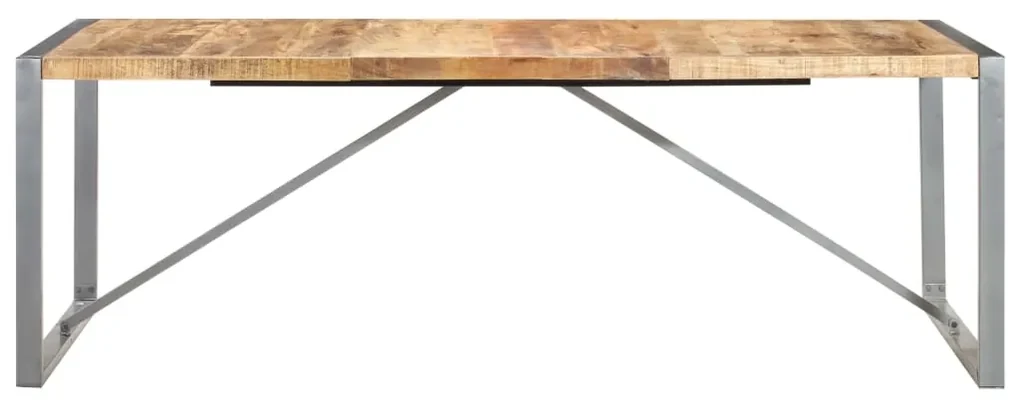 vidaXL Eettafel 220x100x75 cm massief ruw mangohout