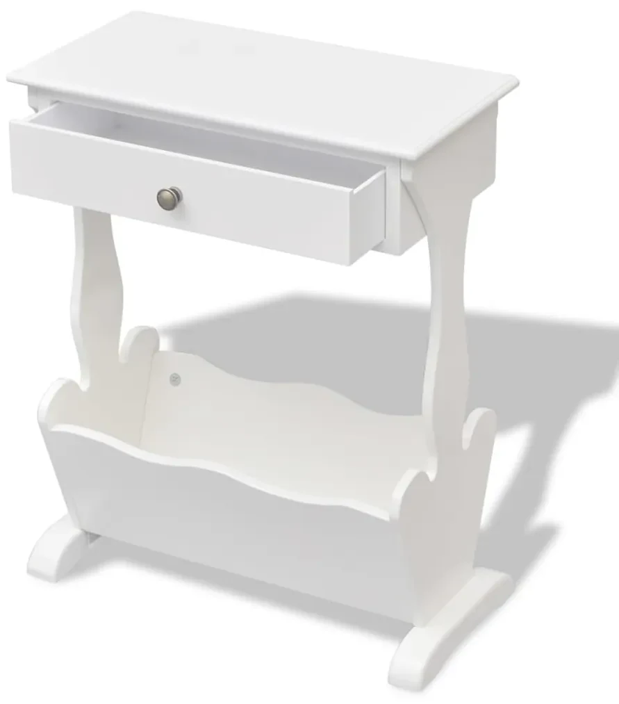 vidaXL Tijdschriftenrek Melrose wit