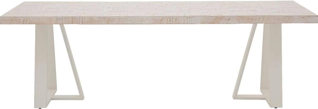 Goossens | Eettafel Nena lengte 77 cm x breedte 240 cm x hoogte 10 cm wit eettafels dennenhout tafels meubels | NADUVI outlet