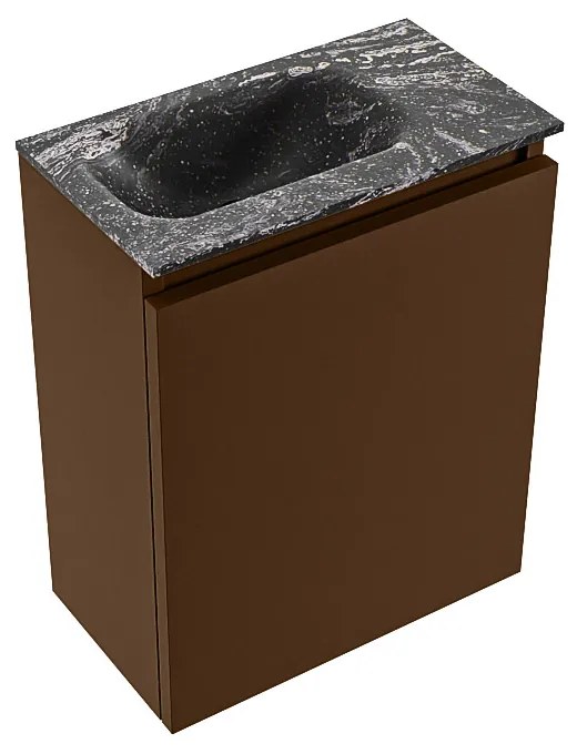 Mondiaz Ture DLux toiletmeubel 40cm rust met wastafel lava links met kraangat