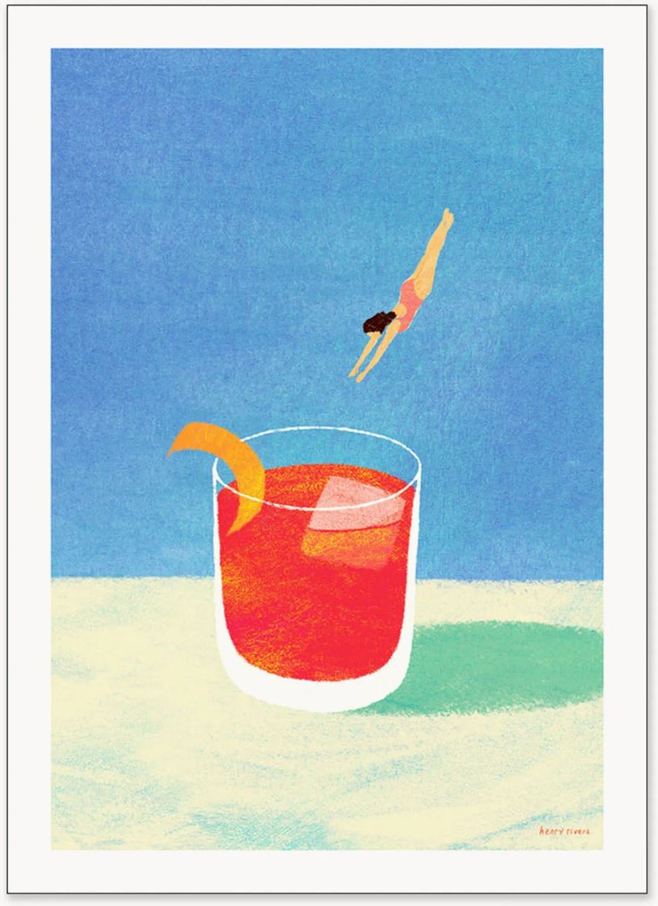 Ingelijste digitale print Negroni Please